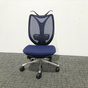 オカムラ オフィスチェア サブリナ ハイバック ミディアムブルー メッシュ ランバーサポート 【中古】