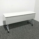【中古 】フラップ式会議テーブル HX 幕板付 イトーキ ホワイト TF-868280B ∴ □(3)