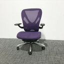 オフィスチェア イナバ エクセア ノーブルバイオレット 可動肘付き メッシュ ランバーサポート 【中古】