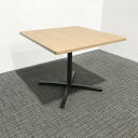 オカムラ ミーティングテーブル 完成品 カフェテーブル ネオウッドミディアム 木目調 【中古】