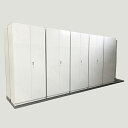 スライドキャビネット 2列6連 シンライン イトーキ ホワイト 平行移動書庫 CS-862027B ∴ 【中古】