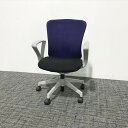 イナバ バルチェチェア オフィスチェア ハイバック ダークブルー ブラック 【中古】