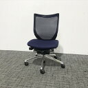 オカムラ バロンチェア オフィスチェア ローバック ダークブルー 【中古】