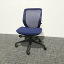 オカムラ シルフィー ローバック オフィスチェア メッシュタイプ 肘無 FMP3 ブルー 【中古】