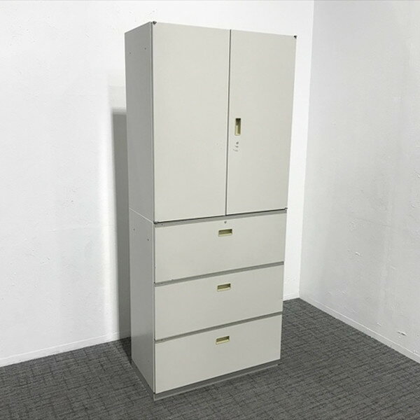 樂天商城 - 【中古】 イトーキ 3段ラテラル+両開き 上下セット シンライン グレー