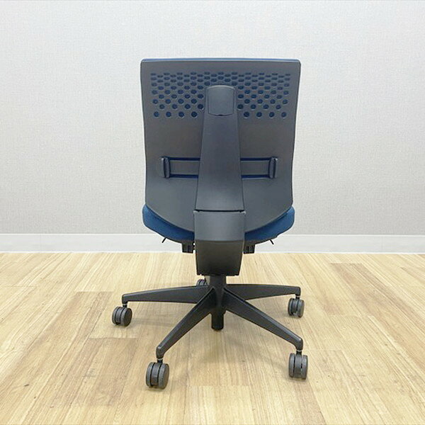コクヨ ウィザード2 ローバック オフィスチェア 肘無 プルシアンブルー 【中古】