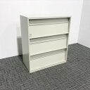 生興 雑誌架 書庫 3段 クウォール RG45型 スチール書庫 グレー【中古】