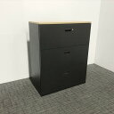 ラテラルキャビネット 3段 エスキャビネット イトーキ ブラック 【中古】