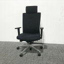 コクヨ プントチェア ハイバック ヘッドレスト付 エアランバーサポート付 オフィスチェア ブラック 【中古】