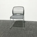 スタッキングチェア 肘無 サンケイ グレー □ 【中古】