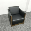 応接ソファ 1人用 タウナス コクヨ ブラック 【中古】