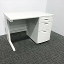 片袖デスク 引出し3段 CZ イトーキ ホワイト 【中古】