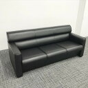応接用ソファ 3人用 オカムラ ブラック 【中古】