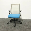 steelcase シンクチェア 肘付 オフィスチェア スチールケース ブルー 【中古】
