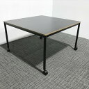 ミーティングテーブル 完成品 角テーブル GMテーブル キャスター付 □ 【中古】