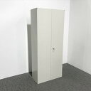 スチール 書庫 両開き ロング オカムラ レクトライン ライトスモーク 両開き書庫 【中古】