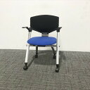 ミーティングチェア 肘付 コルサ キャスター付 コクヨ ブルー 【中古】