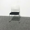 スタッキングチェア 肘無 レーテ オカムラ ブラック 【中古】