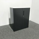 スチール 書庫 両開き 内田洋行 ウチダ ハイパーストレージHS エルブラック 天板付き 両開き書庫 【中古】