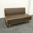 ソファ 2人用 応接用 ロビー ブラウン 【中古】