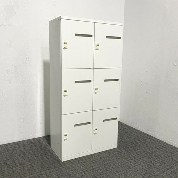 6人用パーソナルロッカー 鍵付き ダイヤル錠 2列3段 レクトライン 高密度モバイルロッカー オカムラ ネ..