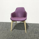 【安心!リユース保証8ヵ月付き♪】 ミーティングチェア 肘付 相合家具 アッシュ パープル 【中古】