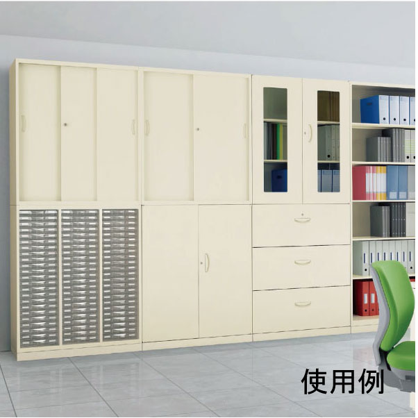 トレーキャビネット プラスチックキャビネット 書類棚 システムトレーキャビネ 書庫 RG45-N10C48C クオール 生興 [2]