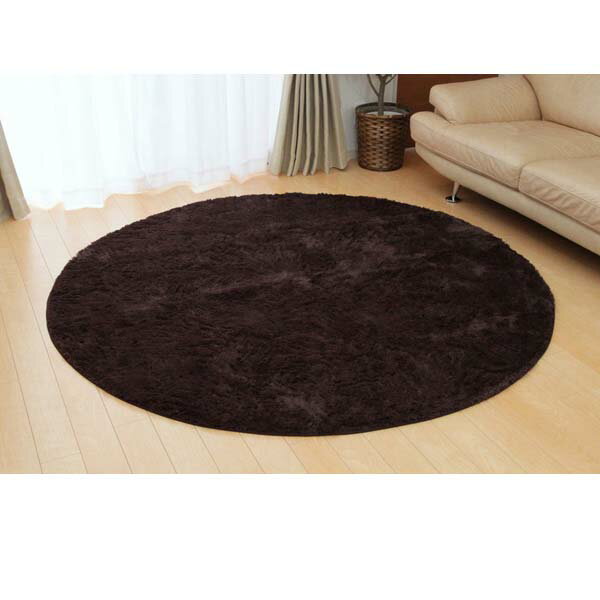 フィラメント素材 ホットカーペットカバー(フィリップ) ブラウン 『185cm丸』『代引不可』『送料無料（一部地域除く）』