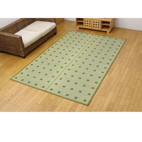 4.5帖用（261 cm×261 cm） - 純国産 い草花ござ 『飛鳥』 グリーン 江戸間4.5畳（約261×261cm）『代引不可』『送料無料（一部地域除く）』