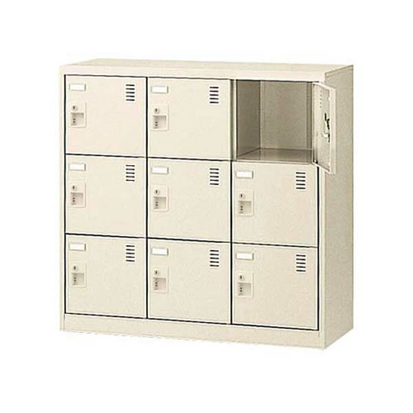 生興 SLCシューズボックス 3列3段 9人用 W900×D380×H880mm ダイヤル錠 SLC-M9-D2 [ 日本製 完成品 靴箱 鍵付 カギ付 ニューグレー ]『代引不可』『返品不可』『送料無料(一部地域除く)』