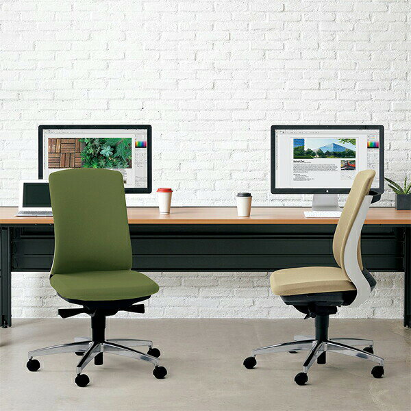 PLUS オフィスチェア BeneS ベネス 肘なし ハイバック ダークグレーフレーム 樹脂脚 モスグリーン KC-BN31SL UG220S[ テレワーク 在宅勤務 在宅ワーク リモートワーク 自宅勤務 在宅 SOHO スマートオフィス ]『代引不可』『送料無料(一部地域除く)』 [3]