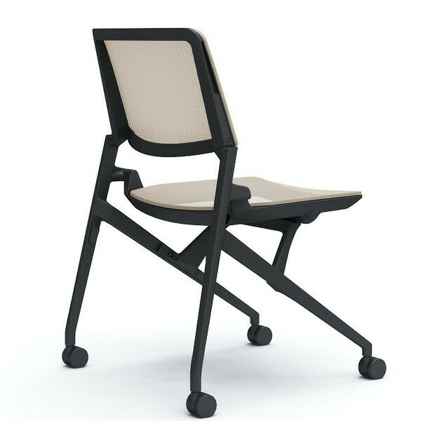 オカムラ ミーティングチェア Marca マルカ 背座メッシュ ブラックフレーム ブラックシェル 肘なし ベージュ 81M2RC F1E7 『代引不可』『送料無料(一部地域除く)』