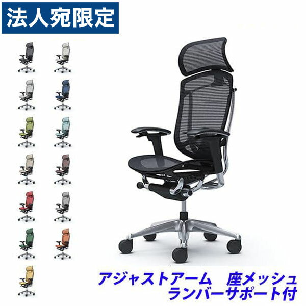 『ポイント10倍』『受注生産品』 オカムラ チェア コンテッサ セコンダ エクストラハイバック ポリッシュフレーム ブラックボディ 座メッシュ 可動肘 ランバーサポート付 CC85BS 『代引不可』『送料無料（一部地域除く）』
