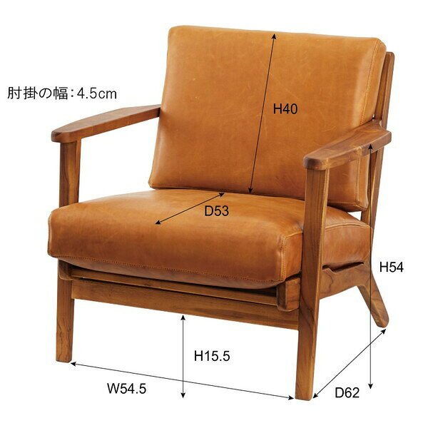 東谷 ハワード ソファ 1人掛 NS-620 [ 1人用ソファ 本革 リビング シンプル 家具 ] 『送料無料(一部地域除く)』 [3]