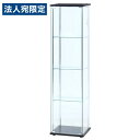 不二貿易 ガラスコレクションケース 4段 LED ブラック TMG-G21 BK ディスプレイ ガラスケース ガラス製 ラック 収納 透明『代引不可』『送料無料(一部地域除く)』