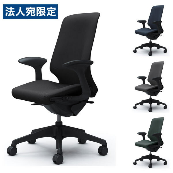 オカムラ オフィスチェア スフィア ハイバック ブラックボディ 固定肘 座調節有 ノーマルナイロンキャスター リネット CT2AAA FR『代引不可』『送料無料（一部地域除く）』