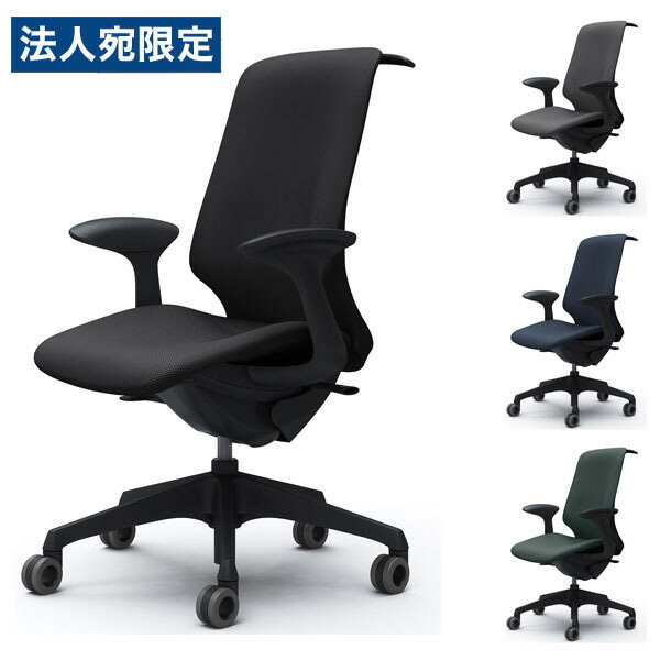 オカムラ オフィスチェア スフィア ハイバック ブラックボディ 固定肘 座調節無 ハンガー付 ホローウレタンキャスター リネット CT2DFA FR『代引不可』『送料無料（一部地域除く）』
