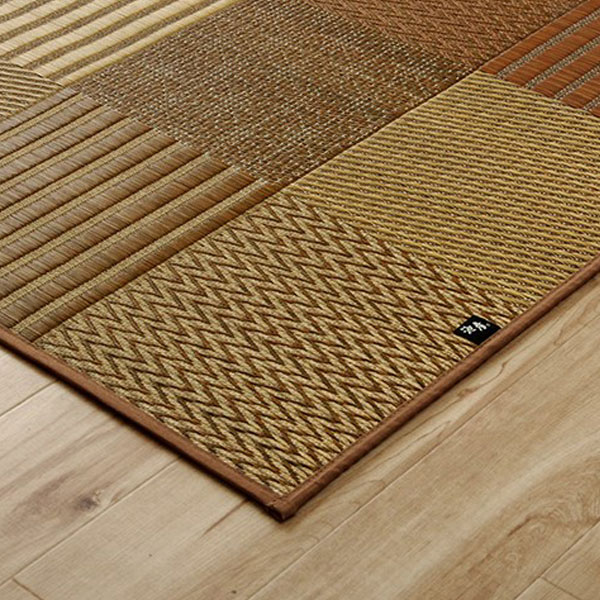 イケヒコ 京刺子 い草ラグ 長方形 191×250cm ベージュ 敷物 ラグ い草 パッチワーク風 おしゃれ モダン 日本製『代引不可』『送料無料(一部地域除く)』 [2]