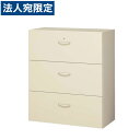 生興 クウォール システム収納庫 3段ラテラルキャビネット W900×D450×H1050 RG45-310D『代引不可』『送料無料(一部地域除く)』