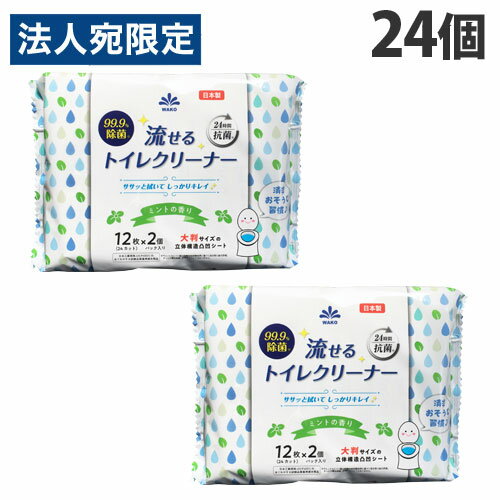 和光製紙 トイレ用掃除シート 99.9%除菌流せるトイレクリーナー ミントの香り 2P入×24個 トイレ 流せる 掃除シート 洗浄シート 掃除 清掃『送料無料(一部地域除く)』 和光製紙 トイレ用掃除シート 99.9%除菌流せるトイレクリーナー ミントの香り 2P入×24個 トイレ 流せる 掃除シート 洗浄シート 掃除 清掃『送料無料(一部地域除く)』