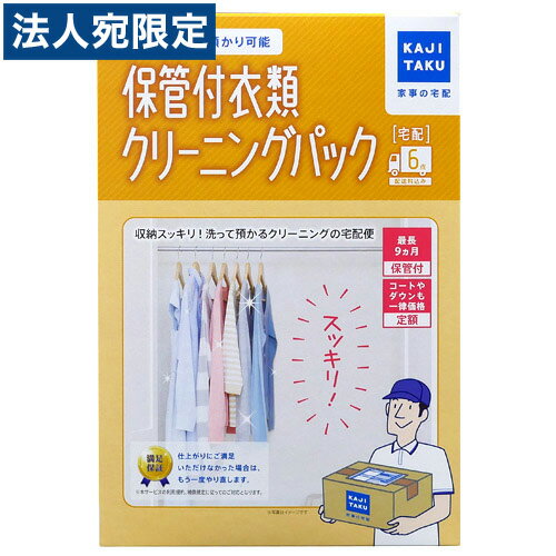 『保管付宅配クリーニングサービス』カジタク 保管付 衣類クリーニングパック 6点 『送料無料（一部地域除く）』