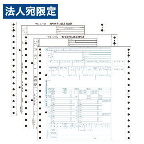 OBC オービック 源泉徴収票 令和5年対応 ドットプリンタ用 100名分 6009-A23『代引不可』『送料無料（一部地域除く）』