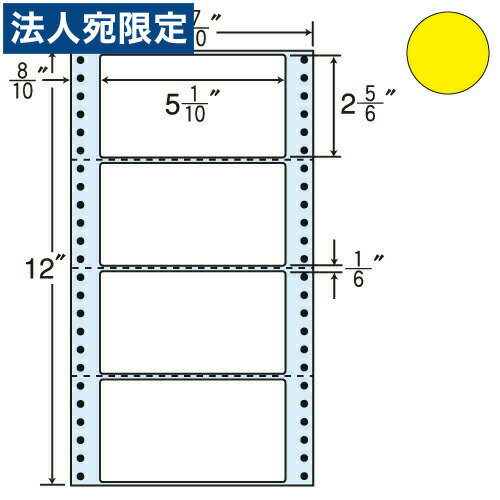 Labels - ラベルシール 東洋印刷 MM6AY タックシール (連続ラベル) カラータイプイエロー 1000折『代引不可』『送料無料（一部地域除く）』