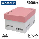 カラーコピー用紙 ピンク A4 5000枚 用紙 OA用紙 印刷用紙 無地『送料無料（一部地域除く）』