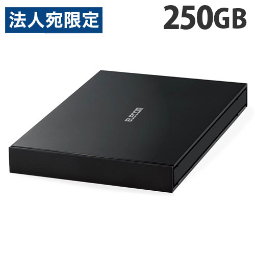 エレコム 外付けポータブルSSD 250GB ブラック ESD-EJ0250GBKR ポータブル SSD 録画 記録 テレビ パソコン プレステ『代引不可』『送料無料（一部地域除く）』