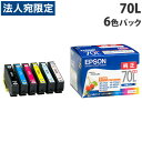 IC6CL70L EPSON（エプソン）純正インク 6色パック 増量 EP-306 EP-706A EP-775A EP-775AW EP-776A EP-805 EP-806 EP-905A EP-905F EP-906F EP-976A3 『送料無料（一部地域除く）』