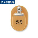 『取寄品』共栄プラスチック 親子番号札 小判型 大小2枚組 目玉クリップ付 51〜100番 ブラウン CT-1-51-145094 『送料無料(一部地域除く)』