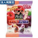 【必ずお読みください】お届け先の氏名に必ず法人名・屋号を記載ください。なお個人のお客様でもお届け先の氏名が法人名であればご注文いただけます。誤ってお届け先の氏名を個人名でご注文いただいた場合は、キャンセルさせていただきますのでご了承ください。果汁感たっぷりの美味しく手軽なプチサイズの蒟蒻ゼリーです。吸い込み防止形態で、どなたでもお手軽にお召し上がり頂けます。アップルとグレープの2種類の味が楽しめるお得なアソートタイプ(2種類×6個の合計12個入り)。小腹がすいた時の手軽なおやつとしてお召し上がりください。※グレープ味にもリンゴ果汁を使用しております。アレルギーをお持ちの方はご注意ください。◎アップルゼリー：果汁21％、グレープゼリー：果汁18％【お召し上がり方】★印の部分を両手でしっかり持ち、点線に沿ってゆっくりとお切りください。※吸い込まずに数回に分けて押し出して良く噛んでお召し上がりください。※開封口をくわえると口を切ることがありますので、押し出したゼリーだけを口に入れてお召し上がりください。■商品詳細メーカー名：オリヒロシリーズ名：蒟蒻ゼリー内容量：アップル 6個＋グレープ 6個セット内容：アップル、グレープ購入単位：1袋配送種別：在庫品◆原材料【アップル】果糖ぶどう糖液糖、砂糖、リンゴ果汁、還元水飴、蒟蒻粉/酸味料、ゲル化剤(増粘多糖類)、香料、塩化カリウム、甘味料(アセスルファムK、スクラロース)【グレープ】果糖ぶどう糖液糖、砂糖、果汁(ブドウ、リンゴ)、還元水飴、蒟蒻粉/酸味料、ゲル化剤(増粘多糖類)、香料、塩化カリウム、甘味料(アセスルファムK、スクラロース※リニューアルに伴いパッケージや商品名等が予告なく変更される場合がございますが、予めご了承ください。【検索用キーワード】4571157255408　QE1112 qe1112 4571157255408 14571157255405 オリヒロ おりひろ オリヒロプランデュ おりひろぷらんでゅ オリヒロプランデュ株式会社 ORIHIRO orihiro 蒟蒻ゼリー こんにゃくゼリー コンニャクゼリー ゼリー ぜりー ダイエット 健康 ヘルシー 低カロリー 小さい 小さいサイズ プチサイズ 食べやすい プルンと蒟蒻ゼリー パウチ パウチタイプ アップル あっぷる 林檎 りんご リンゴ グレープ ぐれーぷ 葡萄 ぶどう ブドウ ゼリー特集
