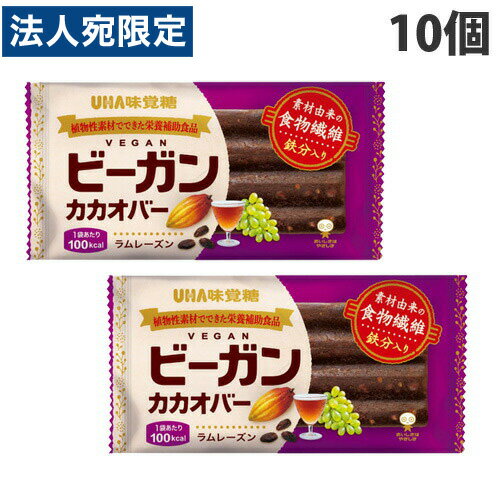 UHA味覚糖 ビーガンカカオバー ラムレーズン 26.5g×10個