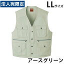 綿100%ベスト(秋冬用)LL アースグリーン 41610 作業服 作業着 ユニホーム つなぎ 自重堂 作業 服『代引不可』